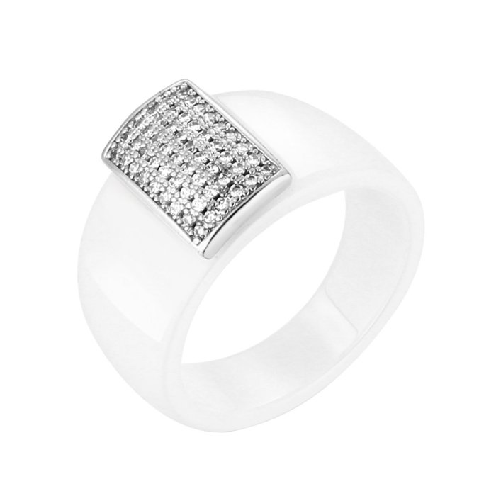 Кольцо из серебра с керамикой и фианитом (Арт.tc-r00252-w-w-x-x-w)