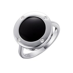 Кольцо из серебра с керамикой и фианитом (Арт.tc-r01066-b-w-x-x-w)