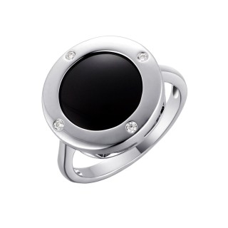Кольцо серебряное с керамикой и фианитами «Ceramic Chic» Fresh Jewelry (арт.TC-R01066-B-W-X-X-W)