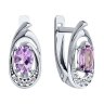 Серьги из серебра с аметистами и фианитами (Арт.94-320-02686-3)
