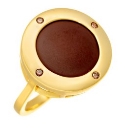 Кольцо из серебра с керамикой и куб. цирконием (Арт.tm-r01066-br-l-x-x-db)