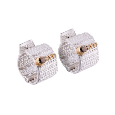 Серебряные серьги BEAVERS с раухтопазом 2100rt