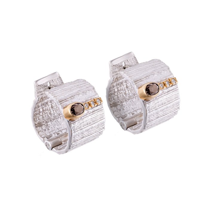 Серебряные серьги BEAVERS с раухтопазом 2100rt