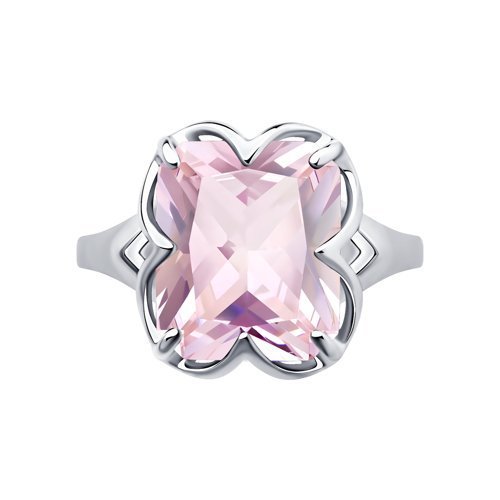 Кольцо из серебра с ситаллом «Розовый Вальс» SOKOLOV (арт.92011235)