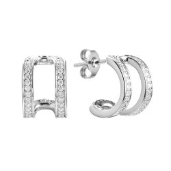 Серьги из серебра с фианитом (Арт.cz-e05257-x-w-x-x-w)