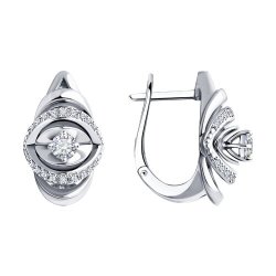 Серьги из белого золота с бриллиантами (Арт.1022155-3)