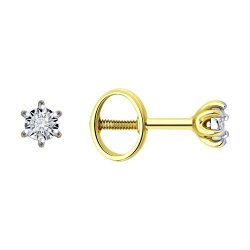Серьги из комбинированного золота с бриллиантами (Арт.1022260-2)