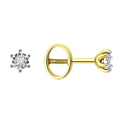 Серьги из комбинированного золота с бриллиантами (Арт.1022260-2)