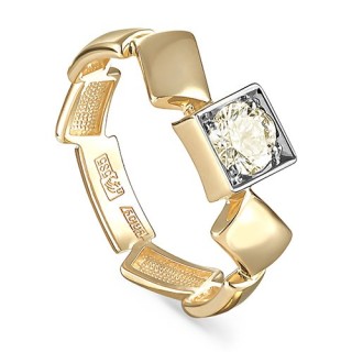 Кольцо с бриллиантом шампань «Городской Ритм» золото 585, Kabarovsky (арт.1-2499-9200)
