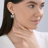 Серьги серебряные с синтетическим жемчугом и фианитами «Солнечная орбита» SOKOLOV (арт.94027329)