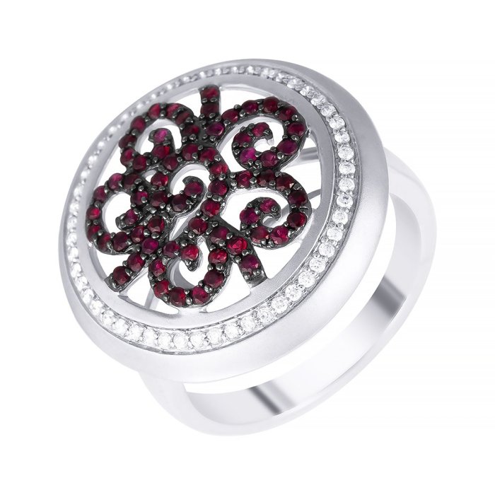 Кольцо из белого золота с бриллиантом и рубином (Арт.r46062c014wb003_ru_wg)