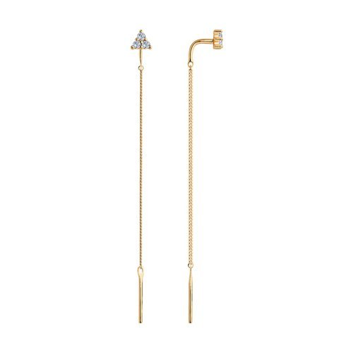 Серьги из золочёного серебра с фианитами (Арт.93021133)