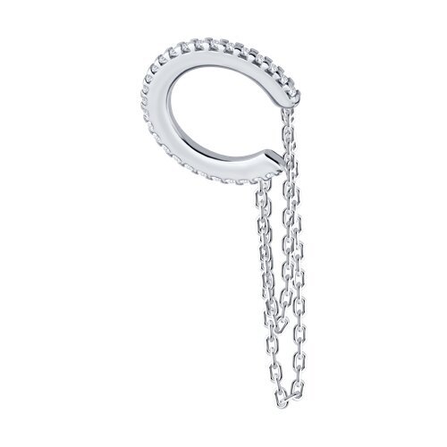 Серьга из серебра с фианитами (Арт.94170402)