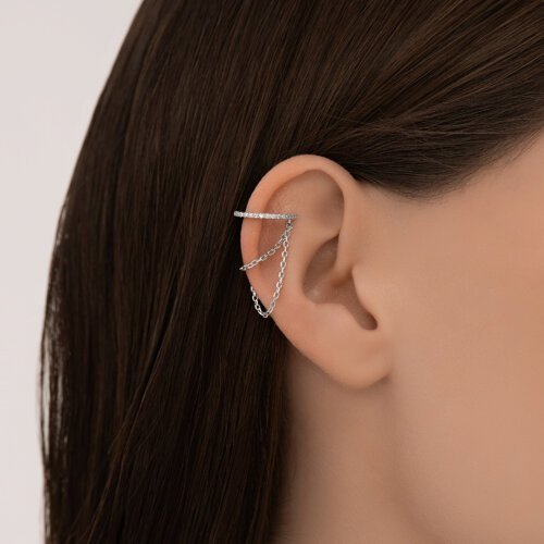 Серьга из серебра с фианитами (Арт.94170402)