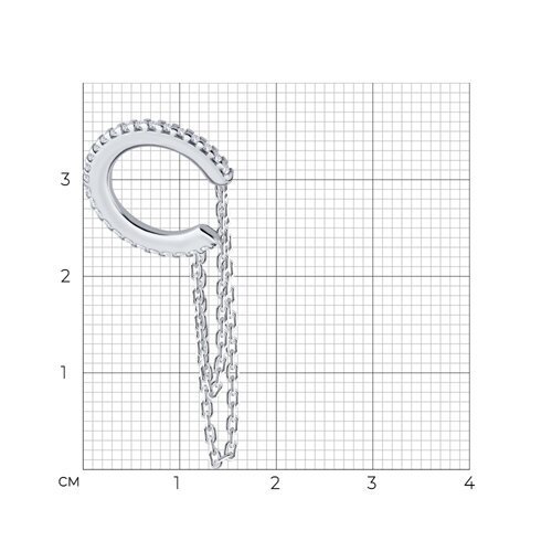Серьга из серебра с фианитами (Арт.94170402)