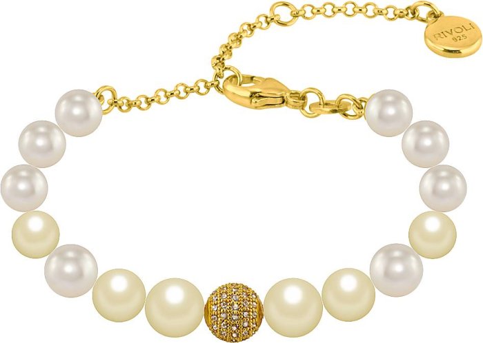 Браслет из серебра с жемчугом и куб. цирконием (Арт.1b-gk-6-2)