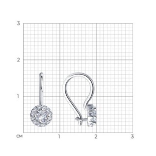 Серьги серебряные с фианитами «Снежное сияние» Соколов (арт.94-120-00670-1)