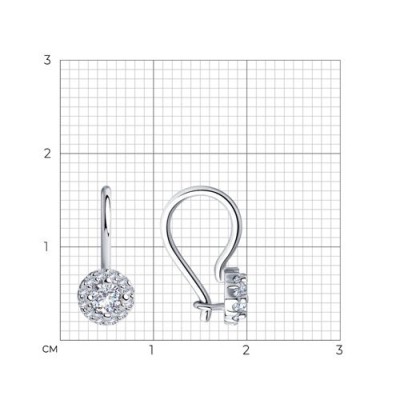 Серьги серебряные с фианитами «Снежное сияние» Соколов (арт.94-120-00670-1)