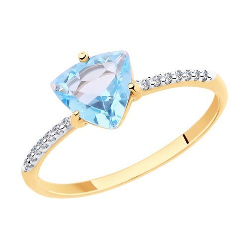 Кольцо золотое пробы 585 с топазом (Арт.51-310-00291-1)