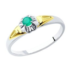 Кольцо из золочёного серебра с агатом (Арт.94-310-00976-2)