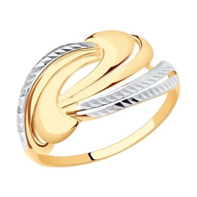 Кольцо из золота с алмазной гранью (Арт.017107)