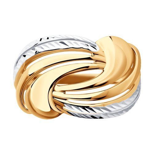 Кольцо из золота с алмазной гранью (Арт.017107)