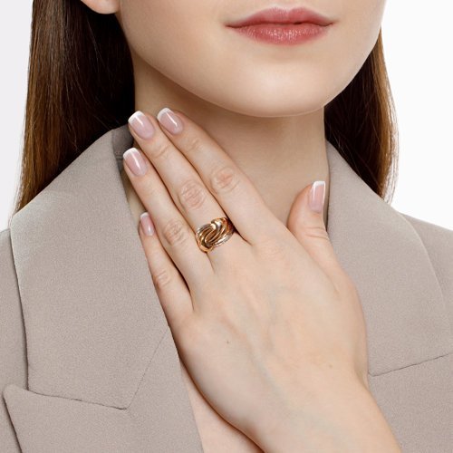 Кольцо из золота с алмазной гранью (Арт.017107)