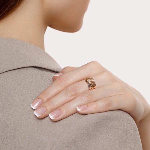 Кольцо из золота с алмазной гранью (Арт.017107)