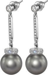 Серьги из серебра с жемчугом и кристаллом swarovski (Арт.abs-6-12-31-s)