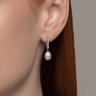 Серьги из серебра с жемчугом и фианитами (Арт.92022971)