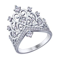 Кольцо- корона  из серебра с фианитами (Арт.94012777)