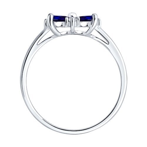 Кольцо из серебра с сапфирами и фианитами (Арт.62010022)