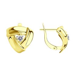 Серьги из желтого золота с фианитами (Арт.53-120-01255-1)