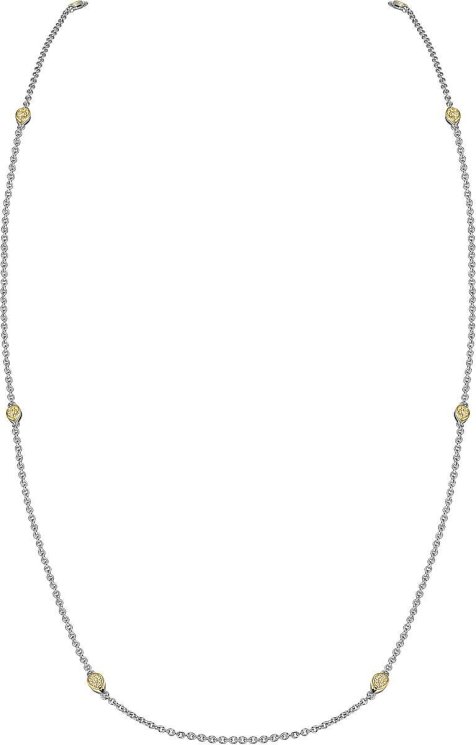 Ожерелье из серебра с кошачим глазом и куб. цирконием (Арт.fao-1-77-g)