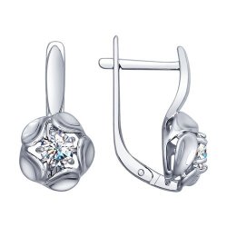 Серьги из серебра с фианитами (Арт.94022466)
