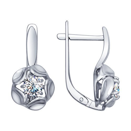 Серьги из серебра с фианитами (Арт.94022466)