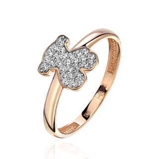 Кольцо золото с фианитами «Сияющий клевер» Estet (арт.01К1114220Р)