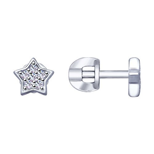 Серьги из серебра с фианитами (Арт.94022973)