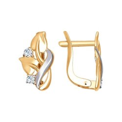 Серьги из золота с фианитами (Арт.027264)