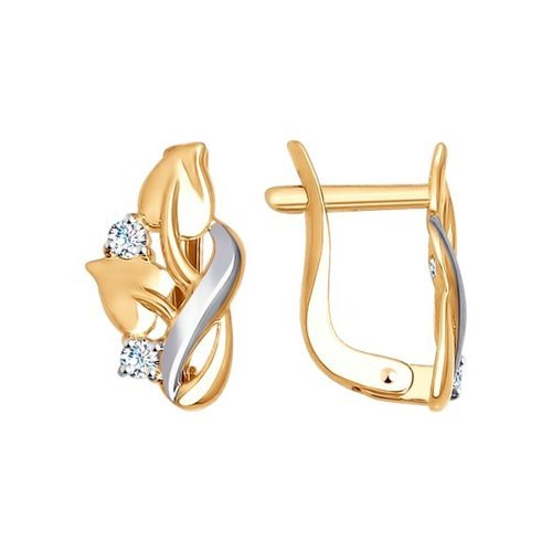 Серьги из золота с фианитами (Арт.027264)