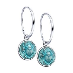 Серьги из серебра с эмалью (Арт.94023342)