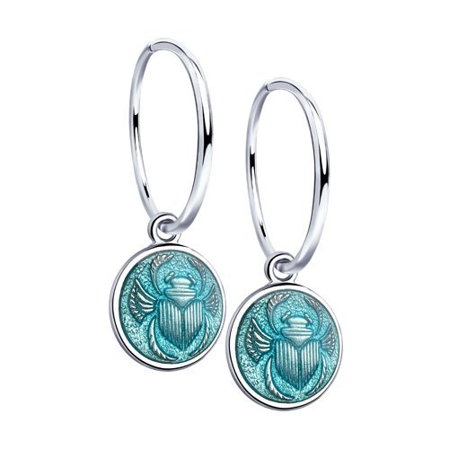 Серьги из серебра с эмалью (Арт.94023342)