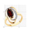 Кольцо золото 585 с гранатом и фианитами «Алая Орбита» SOKOLOV (арт.715974)