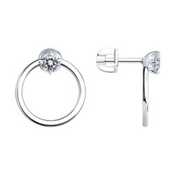 Серьги из серебра с фианитами (Арт.94025852)