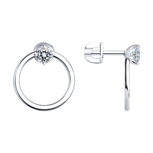 Серьги из серебра с фианитами (Арт.94025852)