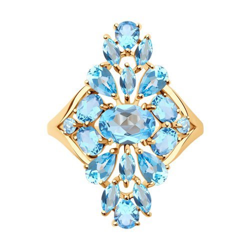 Кольцо золотое пробы 585 с топазом (Арт.714263)