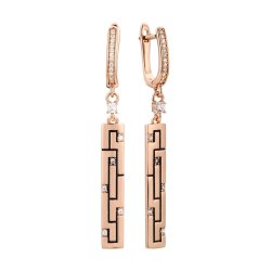 Серьги из серебра с фианитом (Арт.cz-e01668-x-g-x-x-w)