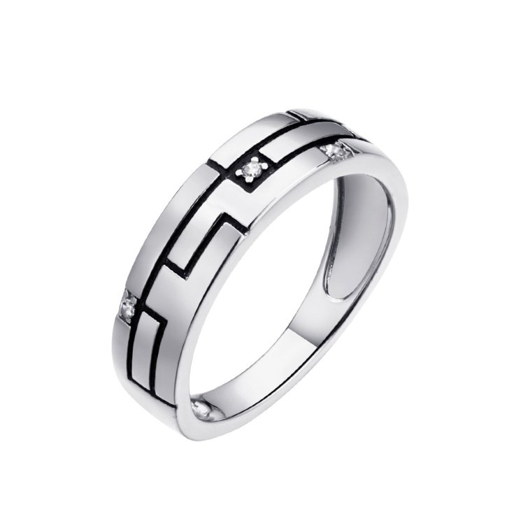 Кольцо из серебра с фианитом (Арт.cz-r01668-x-wb-x-x-w)