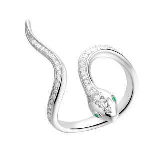 Кольцо серебряное с фианитами «Snake Smart» Fresh Jewelry (арт.CZ-R03540-X-W-NCE-X-W)