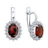 Серьги из серебра с гранатами и фианитами (Арт.92023181) Серьги из серебра с гранатами и фианитами (Арт.92023181)